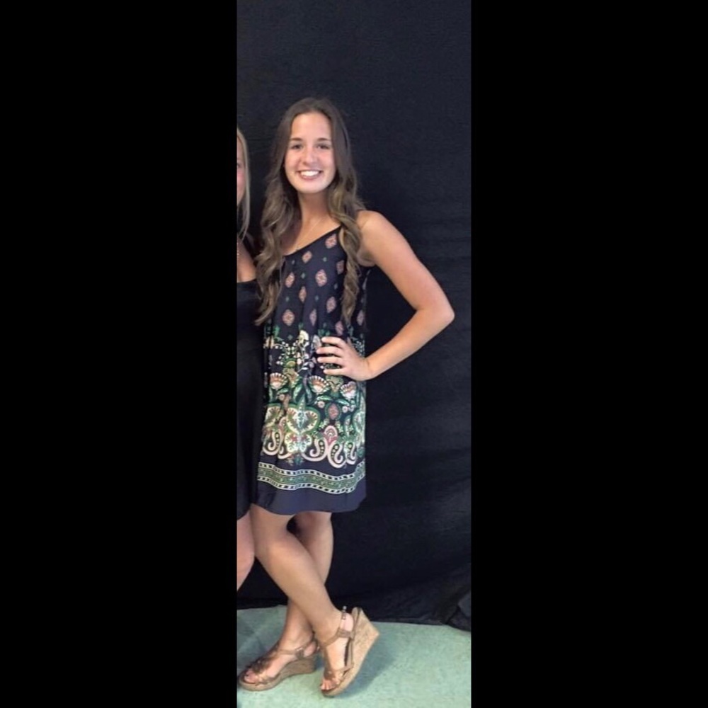 Navy blue pattern dress